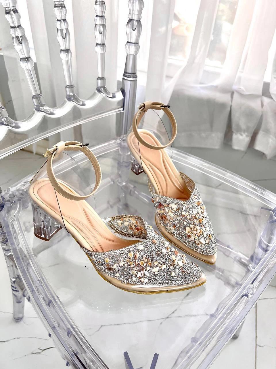 صندل نیم طلق ، مدل سنگی پاشنه کوتاه 