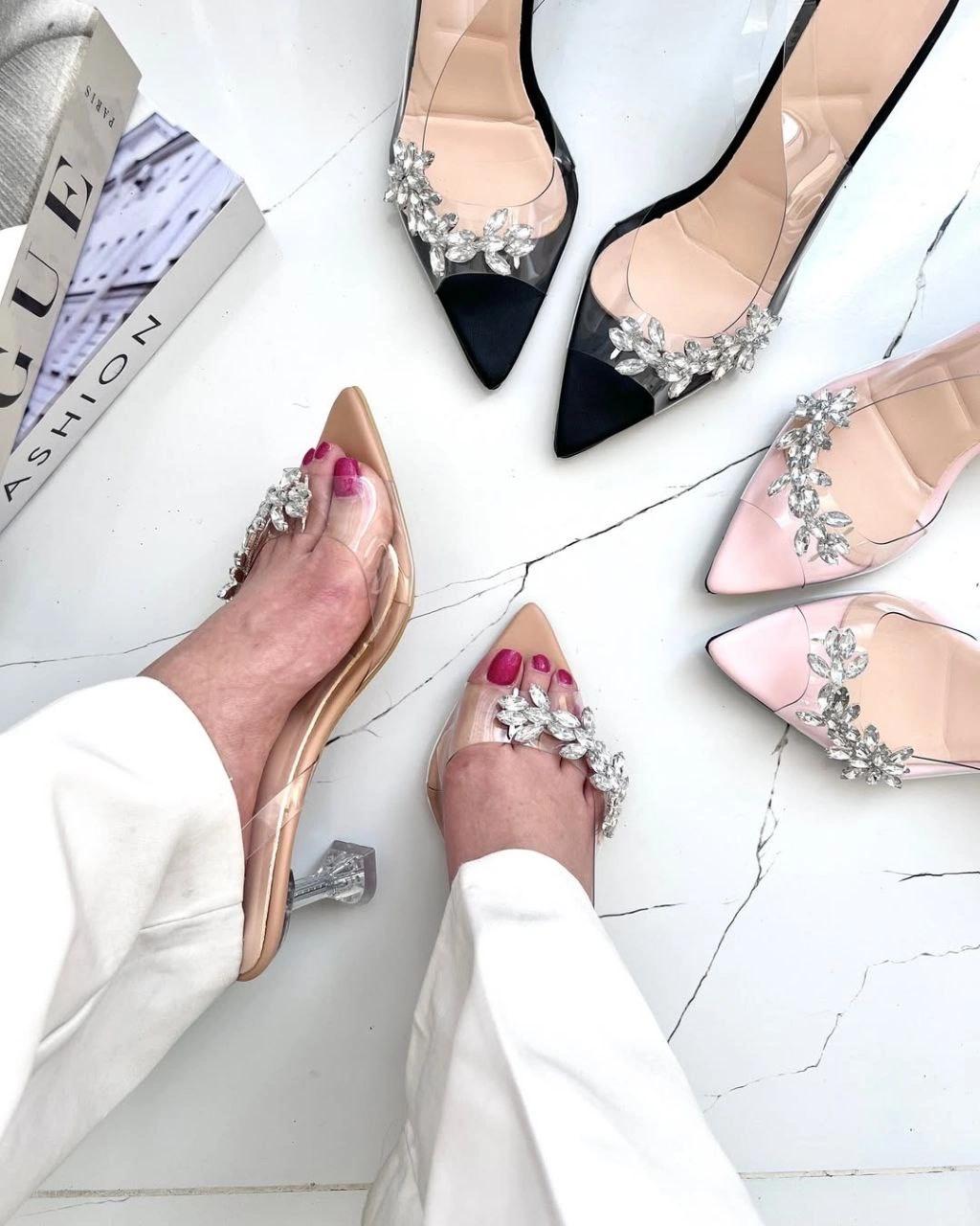 کفش طلقی جلوباز،  مدل شاهیکا پاشنه کوتاه