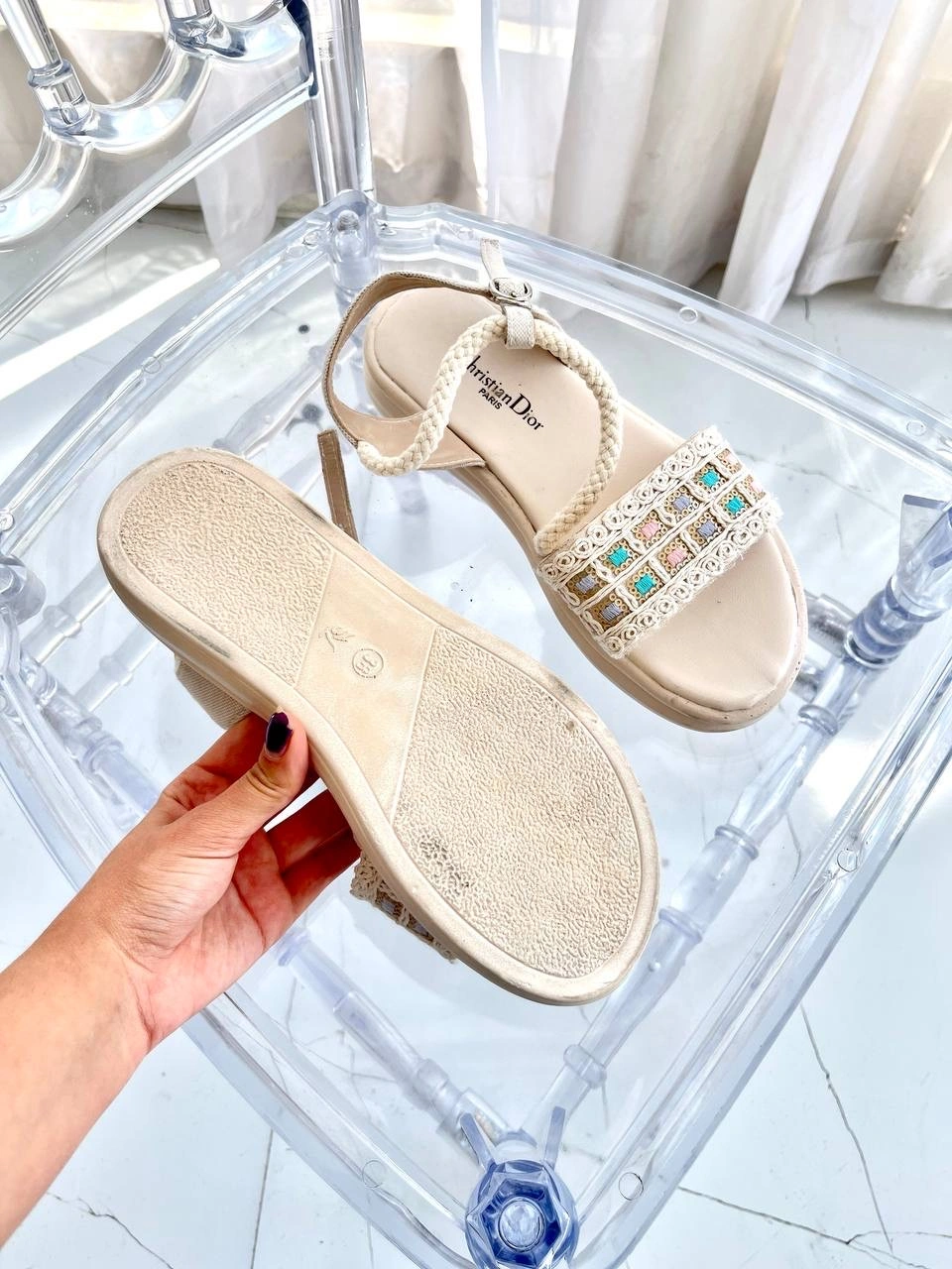 صندل رودوزی شده ، مدل حنا