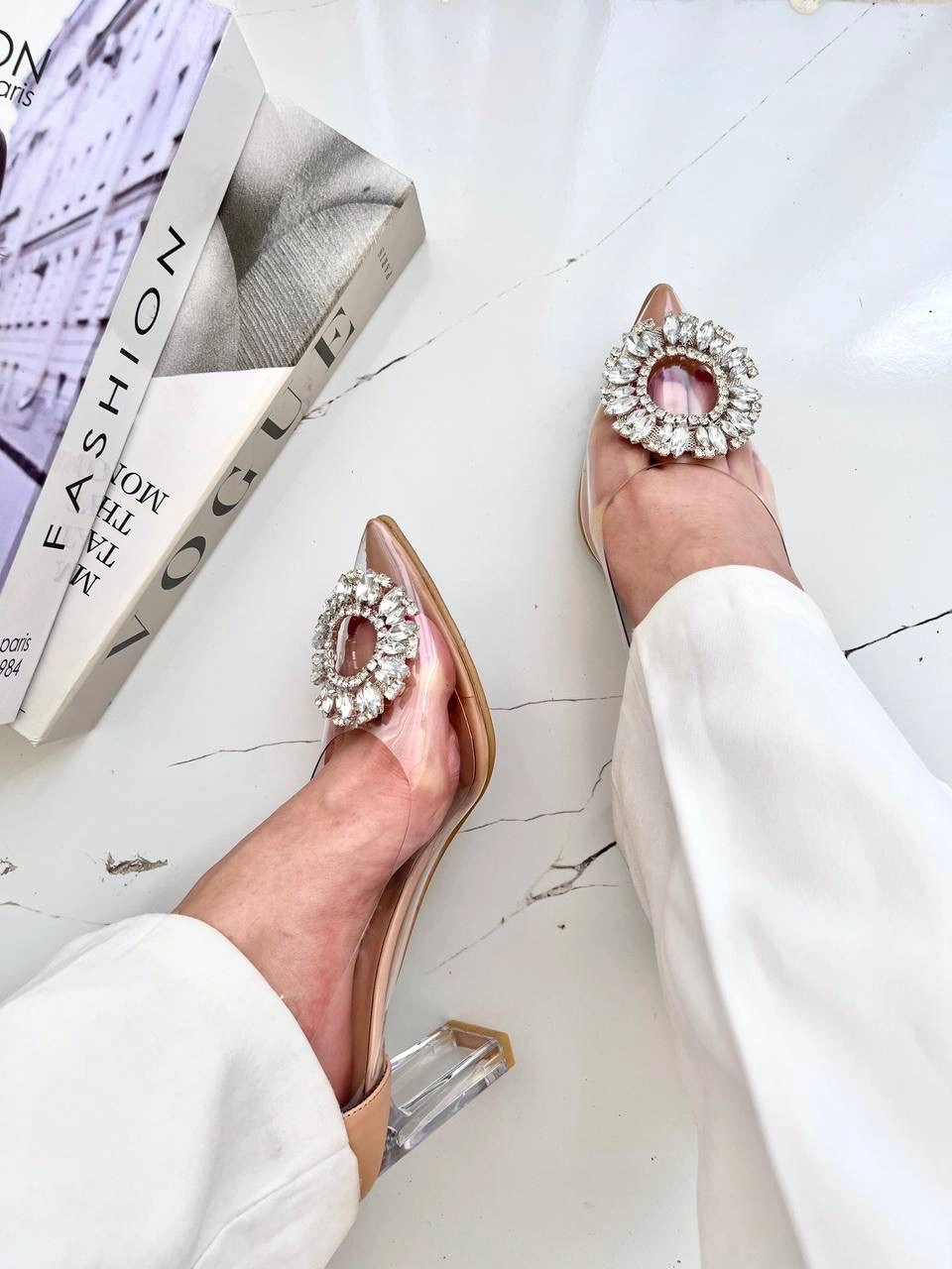 کفش طلقی پاشنه شیشه ای ، مدل بارین