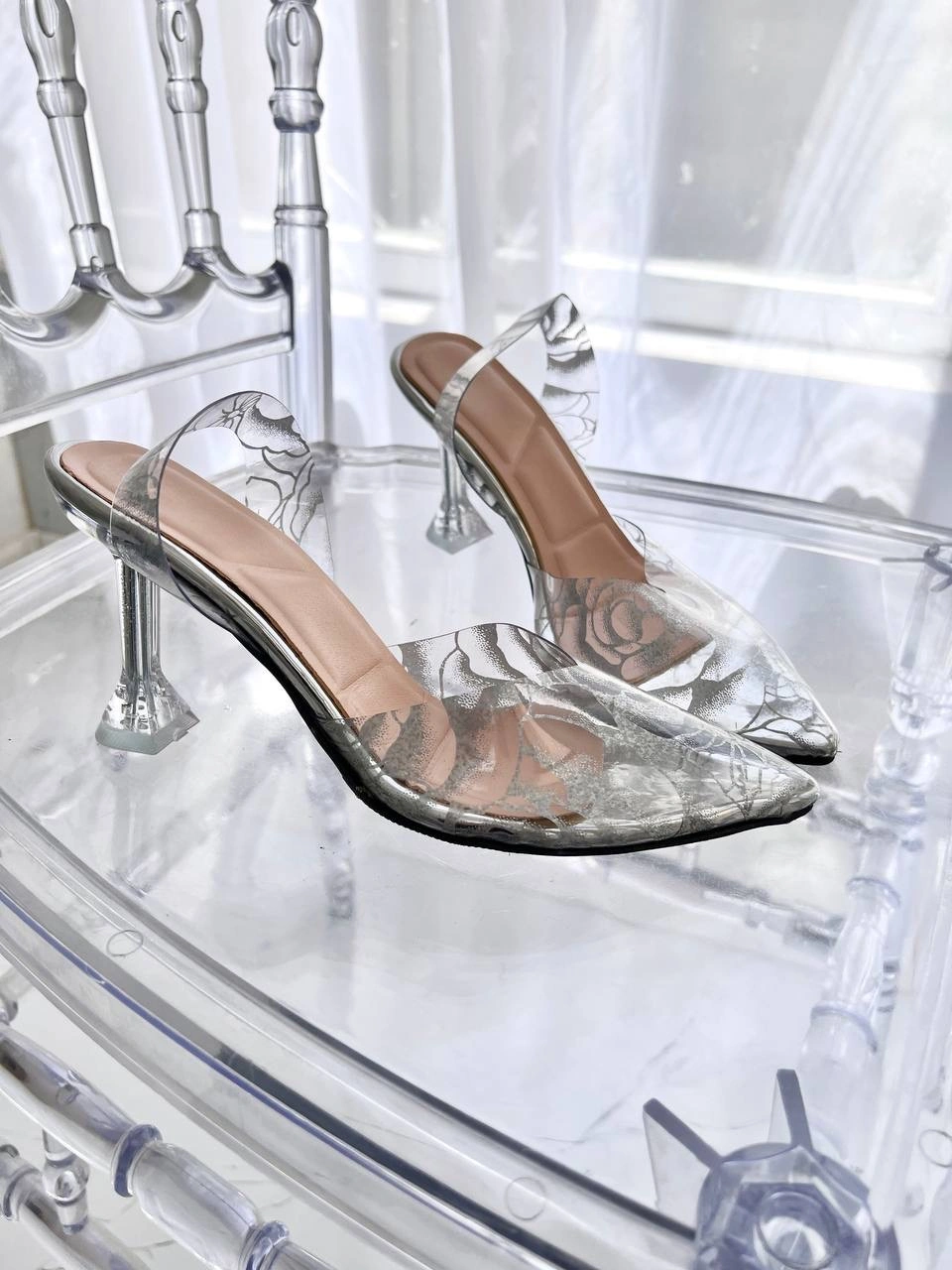 صندل نیم طلق طرحدار پاشنه بلند