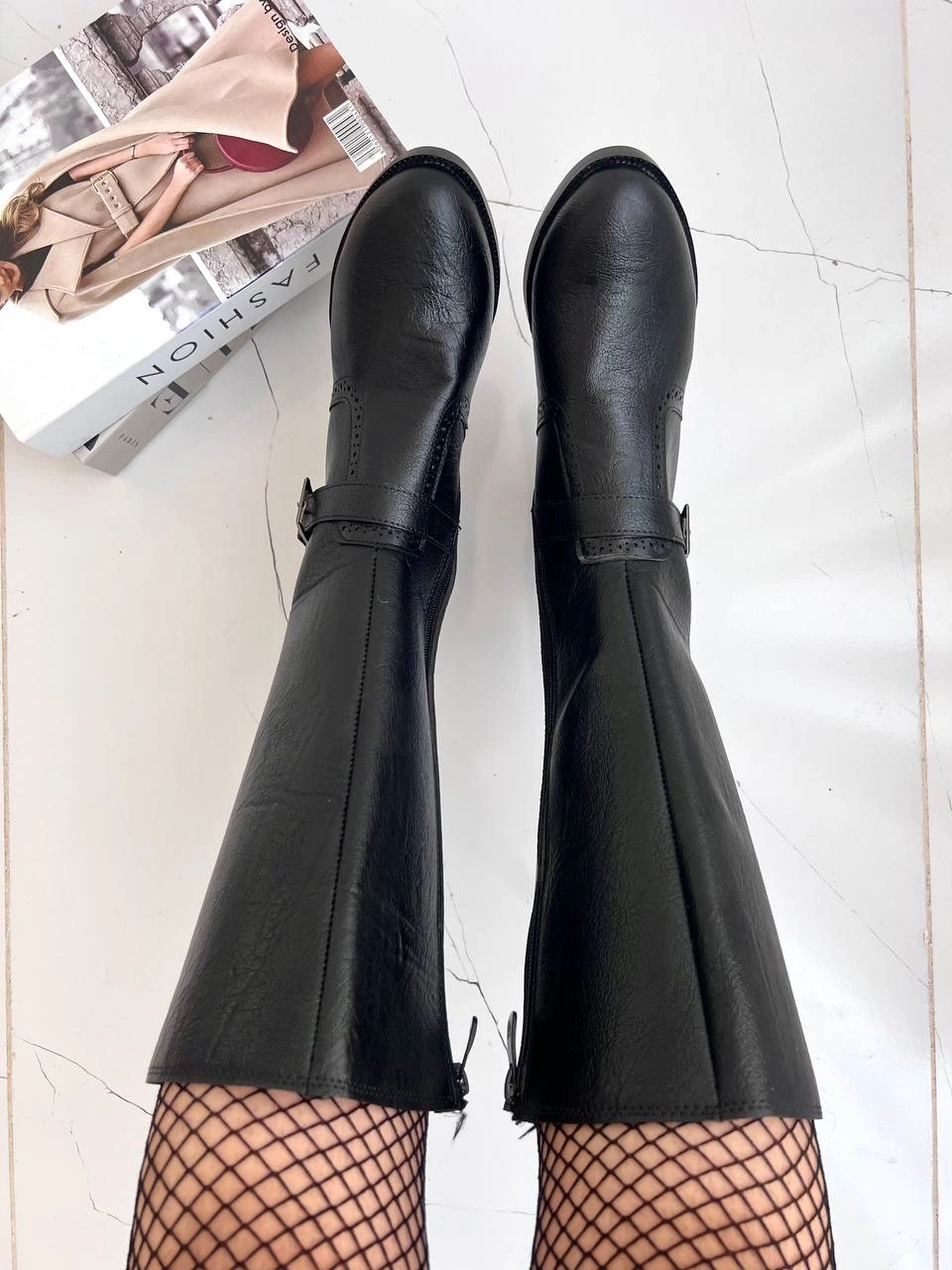 بوت پاشنه دار چرم ، مدل سایدا