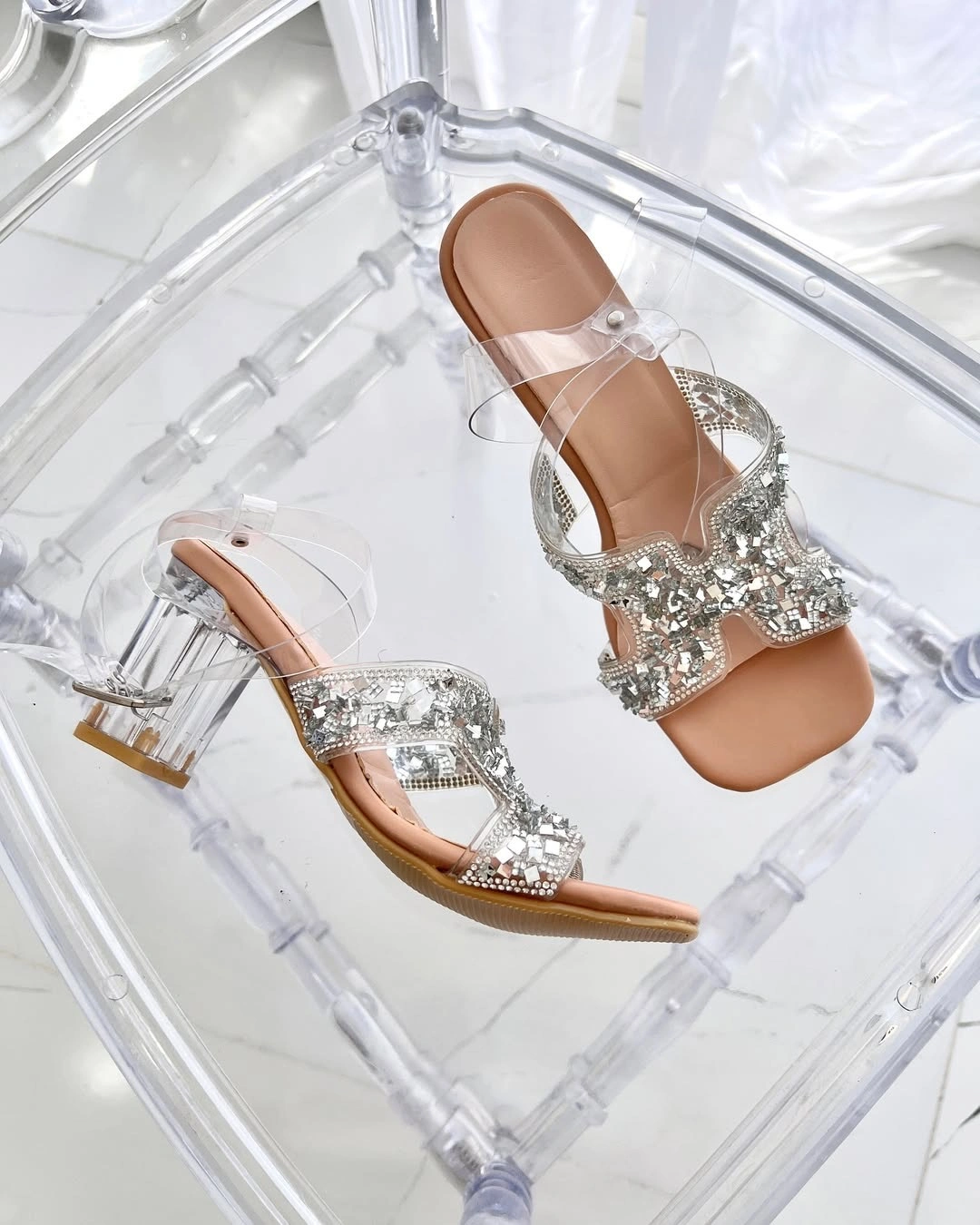 صندل طلقی رکابدار، مدل روژان پاشنه کوتاه