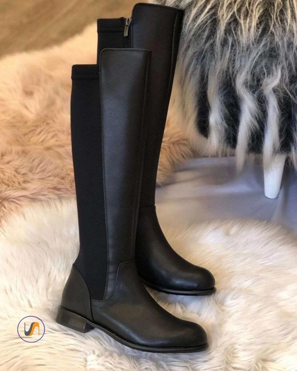 بوت پاشنه دار چرم ، مدل سایدا