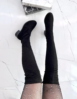 بوت پاشنه دار چرم ، مدل سایدا