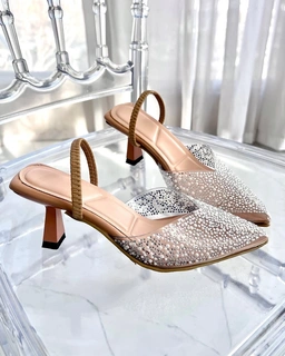 صندل نیم طلق ، مدل آینا پاشنه کوتاه