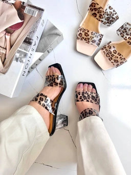 صندل طلقی دوتسمه ، مدل پلنگی