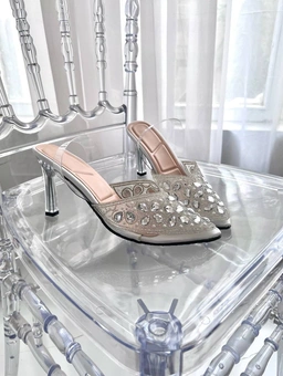 صندل نیم طلق ، مدل گلتن پاشنه کوتاه